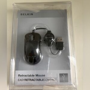 Belkin Compact Retractable Mouse NWT